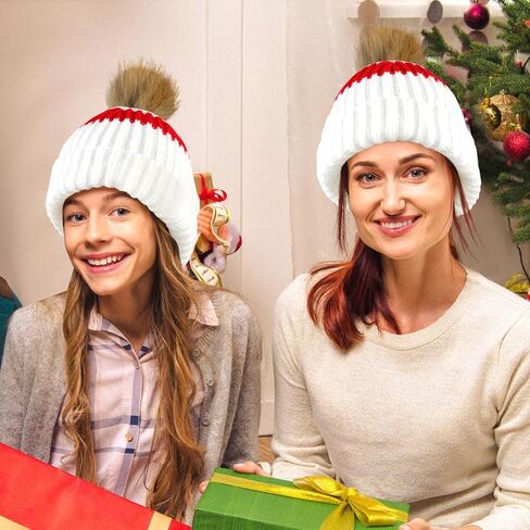 2 Pack Women Beanie Hat Winter Pom Pom Warm Skull Cap Trendy Knit Hat in Kuwait