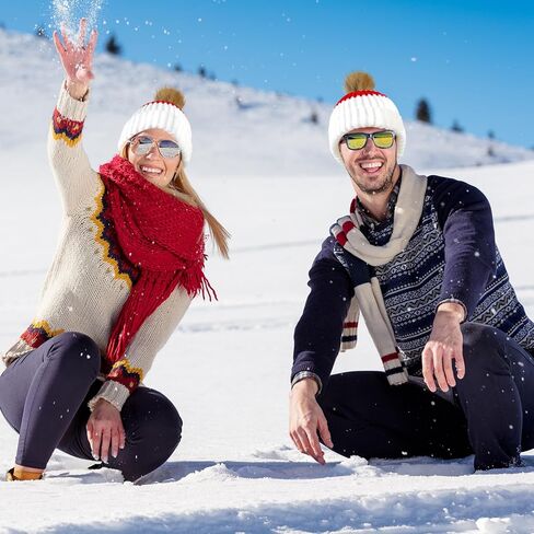 2 Pack Women Beanie Hat Winter Pom Pom Warm Skull Cap Trendy Knit Hat in Kuwait