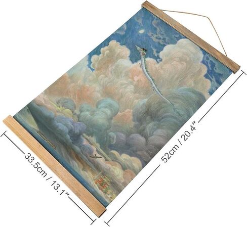 Anime Poster Frame Scroll Poster Wall Hanging Decor Paintings Wood Frame Kit Hanger for Living Room Bedroom Decor 13x20in in Saudi Arabia