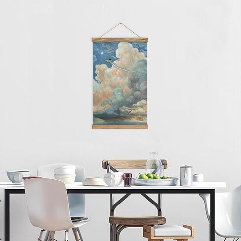 Anime Poster Frame Scroll Poster Wall Hanging Decor Paintings Wood Frame Kit Hanger for Living Room Bedroom Decor 13x20in in Saudi Arabia