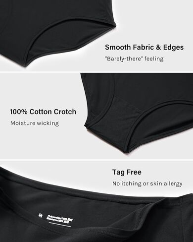 INLYRIC Women's Inbarely Soft Full Briefs - Mid Waist Underwear Breathable Stretch Tagless Ladies Panties 3 Pack in Kuwait