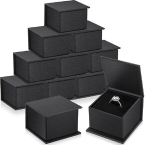 12 Pcs Jewelry Gift Boxes, Earring Ring Box with Cotton Filled Magnetic Lids, Cardboard Jewelry Box Christmas Gift Case(3.15 x 3.15 x 1.38 Inch)