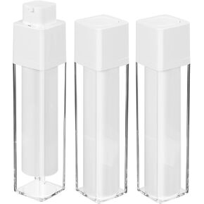 Holibanna Airless Pump Dispenser Foundation Bottle: 3pcs 50ml Skincare Moisturizer Empty Refillable Pumps Container 1.7oz Reusable Travel Dispenser Pumps Bottle