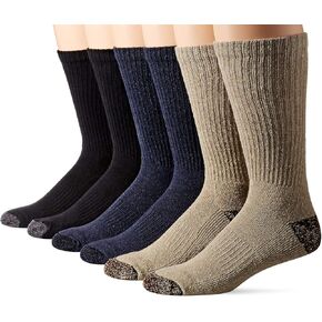Carolina Ultimate Men's Midweight Cushion Casual Boot Crew Socks 6 Pair Pack