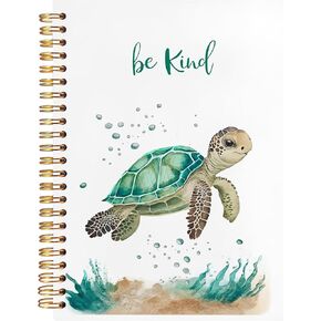 BearCake Ocean Shark Notebook Journal, Shark Gifts for Shark Lovers, Shark Desk Accessories, Shark Office Supplies, Shark Items for Shark Lovers, Beachy Notebook, Hardcover Spiral Notebook 5.5x8.3