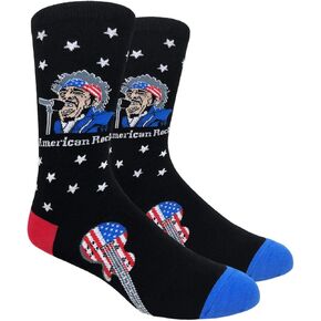 Checkered World Men Cave Trouser Novelty Fun Crew Print Socks for Dress or Casual