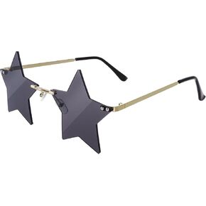 SUMERSHA Rimless Star Shape Sunglasses Personality Star Sun Glasses for Women Men Party Glasses Pentagram Eyewear