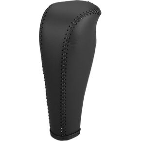 Car Shift Boot Cover Gear Knob Shifter Boot for Chevy Sonic 2012-2020 Faux Leather Black Black Stitches