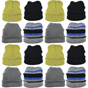 Set of Knit Hats 100% Acrylic - 8.75"x6.75" - Unisex Warm and Cozy Knit Hats!