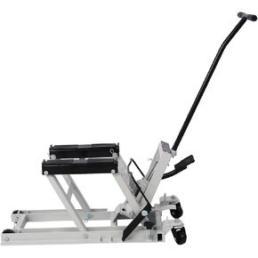 Hydraulic Motorcycle Lift Jack Foot-Operated Motorcycle Lift Table with 4 Wheels 1500 LBS Capacity 4.5" - 15" Lifting Range Grey