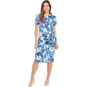 London Times Elegant Short Wrap Look Puff Sleeves | Cocktail Dresses for Women