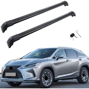 MotorFansClub Roof Rack Cross Bars Fit for Lexus RX RX350 RX350L RX300 RX450h RX450hL 2020 2021 Only Roof Rail Cargo Luggage Rack Silver(Needs to Attach to Open Side Rails)