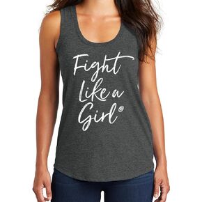 Fight Like a Girl Script Women's Tri-Blend Racerback Tank Top - Motivational Women's Empowerment Tank Top