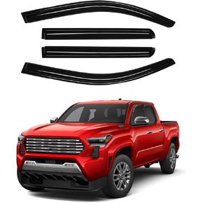 واقيات النوافذ واقيات المطر لملحقات تويوتا تاكوما 2024 2025، عاكسات الرياح للنافذة الجانبية المثبتة بالخارج، أقنعة تهوية مضادة للمطر 4 قطع in Kuwait