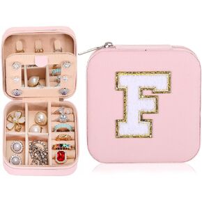 Small Jewelry Box Travel Jewelry Case Jewelry Holder Organizer,Travel Essentials Box Jewelry Organizer,Personalized Birthday Gifts for Teen Girls Women Initial X