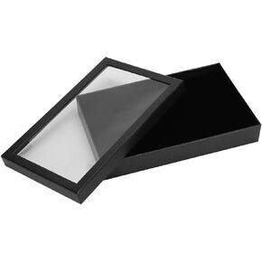 Ring Box for Women Stud Earrings Rings, Jewelry Organizer 36 Slot with Clear Lid Earring Holder Organizer Jewelry Display Case Showcase Necklace Organizer for Girls Women (Black)