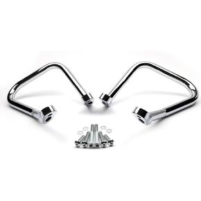 MoKitDora Rear Bolt-on Saddlebag Guard Crash Bar Compatible with 2018 Up Harley Softail Heritage Classic FLHC FLHCS, Chrome