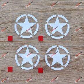 4X White 2'' Army Star WW2 Decal Sticker Car Vinyl fit for Jeep Toyota Willys Style a