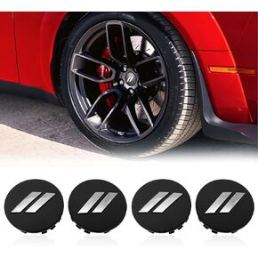 4PCS 64mm 2.5" Matte Black Chrome // Car Custom Hub Center Caps for Charger Challenger with 20" Wheels 6CZ27DX8AA