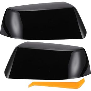 X AUTOHAUX 1 Set Car Rear View Driver Passenger Side Mirror Cover Cap Replacement Gloss Black for Chevy Tahoe Suburban for GMC Yukon Yukon XL 2015-2019 Mirror Guard Cover