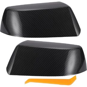 X AUTOHAUX 1 Set Car Rear View Driver Passenger Side Mirror Cover Cap Replacement Gloss Black for Chevy Tahoe Suburban for GMC Yukon Yukon XL 2015-2019 Mirror Guard Cover
