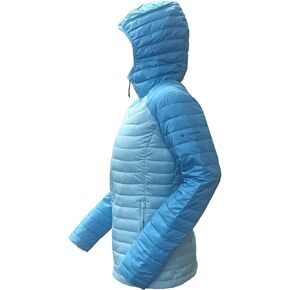 Columbia Women's White Out ll Omni Heat Hooded Jacket Puffer (US, Alpha, Large, Regular, Regular, Spring Blue 490)