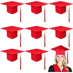 Geyoga 8 Pieces Graduation Cap with Tassel Adjustable Adult Graduation Hat for Men and Women 2024 Graduation Hat for College