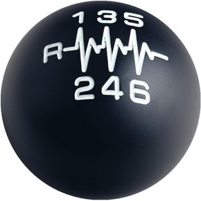 DEWHEL Sphere Shift Knob Heartbeat SR LITE 200 Gram Heavy Weighted Aluminum Short Throw Shifter Reverse Left M12x1.25 M10x1.5 M10x1.25 M8x1.25 Black/w White 6 Speed