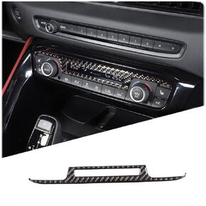 Soft Carbon Fiber Air Conditioner Switch Panel Trim Frame Fit for Toyota Supra GR A90 A91 MK5 2019-2024, Center Console AC Panel Decoration Frame Trim, 1 PCS (Black)