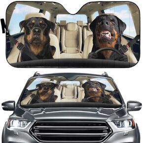 Rottweiler Dog Driver Car Sun Sunshade for Windshield Sun Shade for Car SUV Truck Front Window Sun Shade Anti-UV,Auto Sunshield Protector, MED-dog8