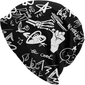 Graffiti Art Funny Beanie Chemo Hat Cancer Headwear Knitted Hats Slouchy Cap for Adults Women Men