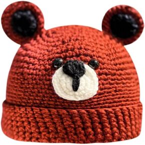 Crochet Beanie Bear Ear Cute Shape Women's Hats Knitted Hats for Women Beanie Slouch Hats Accessories