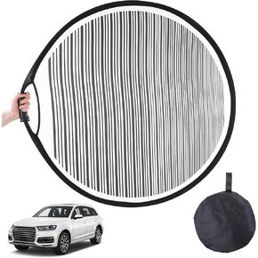 Car Dent Detection Board with Storage Bag, 80cm Dent Reflector Board Striped Light Reflector Board, Portable Flexible Foldable Dent Panel, Dent Fix Tool for Vehicle Door Scratch & Hail Damage