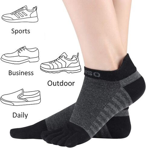 TINSO Toe Socks Cotton Crew Five Finger Socks No Show Athletic Running Socks 7-11 in Saudi Arabia
