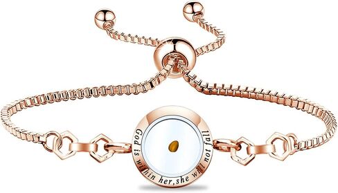 FAADBUK Christian Mustard Seed Bracelet Christian Gift Psalm 46:5 God Is Within Her She Will Not Fall Mustard Seed Jewelry Bracelet Religious Gift Jewelry in Kuwait