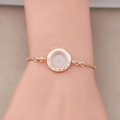 FAADBUK Christian Mustard Seed Bracelet Christian Gift Psalm 46:5 God Is Within Her She Will Not Fall Mustard Seed Jewelry Bracelet Religious Gift Jewelry in Kuwait