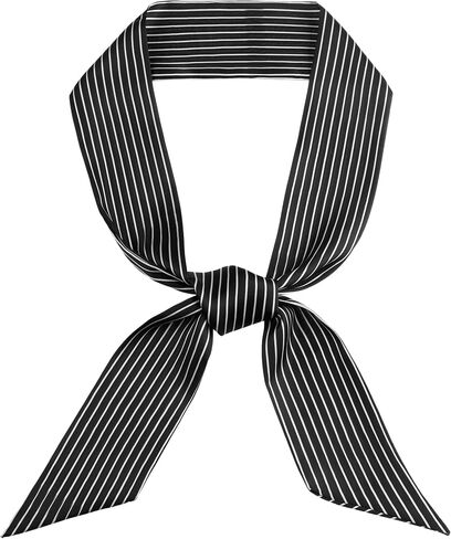 Women Striped Skinny Long Scarves, Simple Satin Silky Neck Scarf Neckerchief Ribbon Hair Band in Saudi Arabia