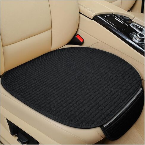 2PCS Car Seat Bottom Cover Pad, Comfortable Auto Front Seat Button Cushion Pad with Pocket, Breathable Vehicle Seat Protector Mat, Universal Truck SUV Van Car Accessories (Beige) in Kuwait