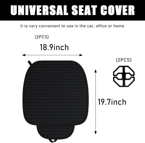 2PCS Car Seat Bottom Cover Pad, Comfortable Auto Front Seat Button Cushion Pad with Pocket, Breathable Vehicle Seat Protector Mat, Universal Truck SUV Van Car Accessories (Beige) in Kuwait
