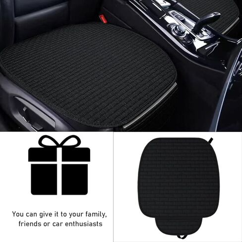 2PCS Car Seat Bottom Cover Pad, Comfortable Auto Front Seat Button Cushion Pad with Pocket, Breathable Vehicle Seat Protector Mat, Universal Truck SUV Van Car Accessories (Beige) in Kuwait