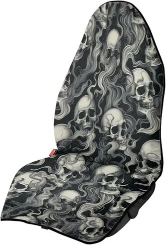 Skull Print Sports Towel Car Seatshield, Anti-Sweating Towel Car Seat Cover for After Swimming/Surfing/Waterpark, Water Resistant Car Seat Hoodie Universal Fits Most Vehicles in Saudi Arabia