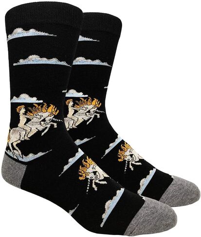 Checkered World Men Cave Trouser Novelty Fun Crew Print Socks for Dress or Casual in Saudi Arabia