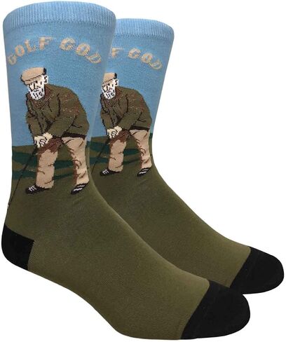 Checkered World Men Cave Trouser Novelty Fun Crew Print Socks for Dress or Casual in Saudi Arabia