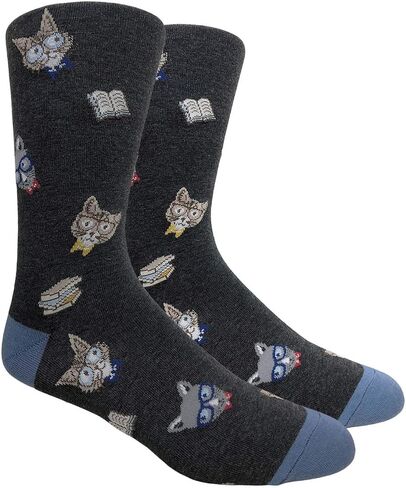 Checkered World Men Cave Trouser Novelty Fun Crew Print Socks for Dress or Casual in Saudi Arabia