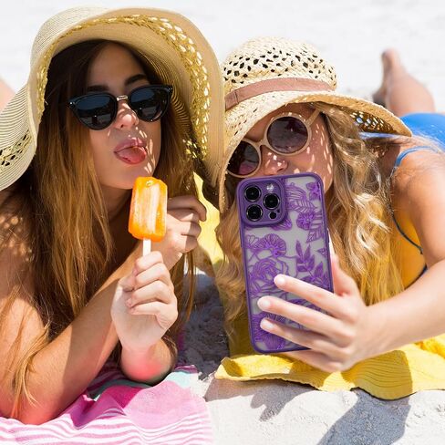 حافظة XIZYO مغناطيسية لهاتف iPhone 13 Pro Max مقاس 6.7 بوصة حافظة هاتف لطيفة على شكل زهور وردية [متوافقة مع Magsafe] للنساء والفتيات بنمط جمالي نحيف من مادة TPU مضادة للصدمات، أسود in Kuwait
