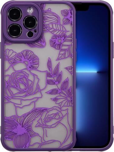 حافظة XIZYO مغناطيسية لهاتف iPhone 13 Pro Max مقاس 6.7 بوصة حافظة هاتف لطيفة على شكل زهور وردية [متوافقة مع Magsafe] للنساء والفتيات بنمط جمالي نحيف من مادة TPU مضادة للصدمات، أسود in Kuwait