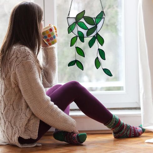 Stained Glass Plant Window Hanging (B) in Saudi Arabia