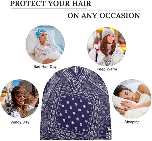Accnicc Chemo Headwear for Women Beanies Hats Caps Cancer Headwear Hat Head Coverings Wraps Baggy Skull Cap Elastic Stretch in Kuwait