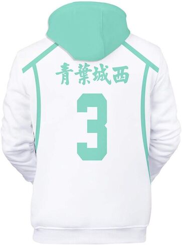 Cos-Animefly Haikyuu Hoodie Costume 3D Printed Pullover Hooded Fashion Novelty Sweatshirt Halloween Cosplay Adult Outfit in Kuwait
