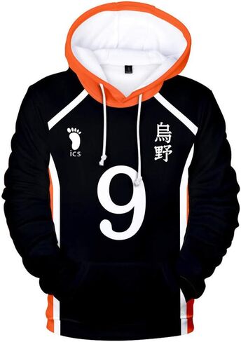 Cos-Animefly Haikyuu Hoodie Costume 3D Printed Pullover Hooded Fashion Novelty Sweatshirt Halloween Cosplay Adult Outfit in Kuwait